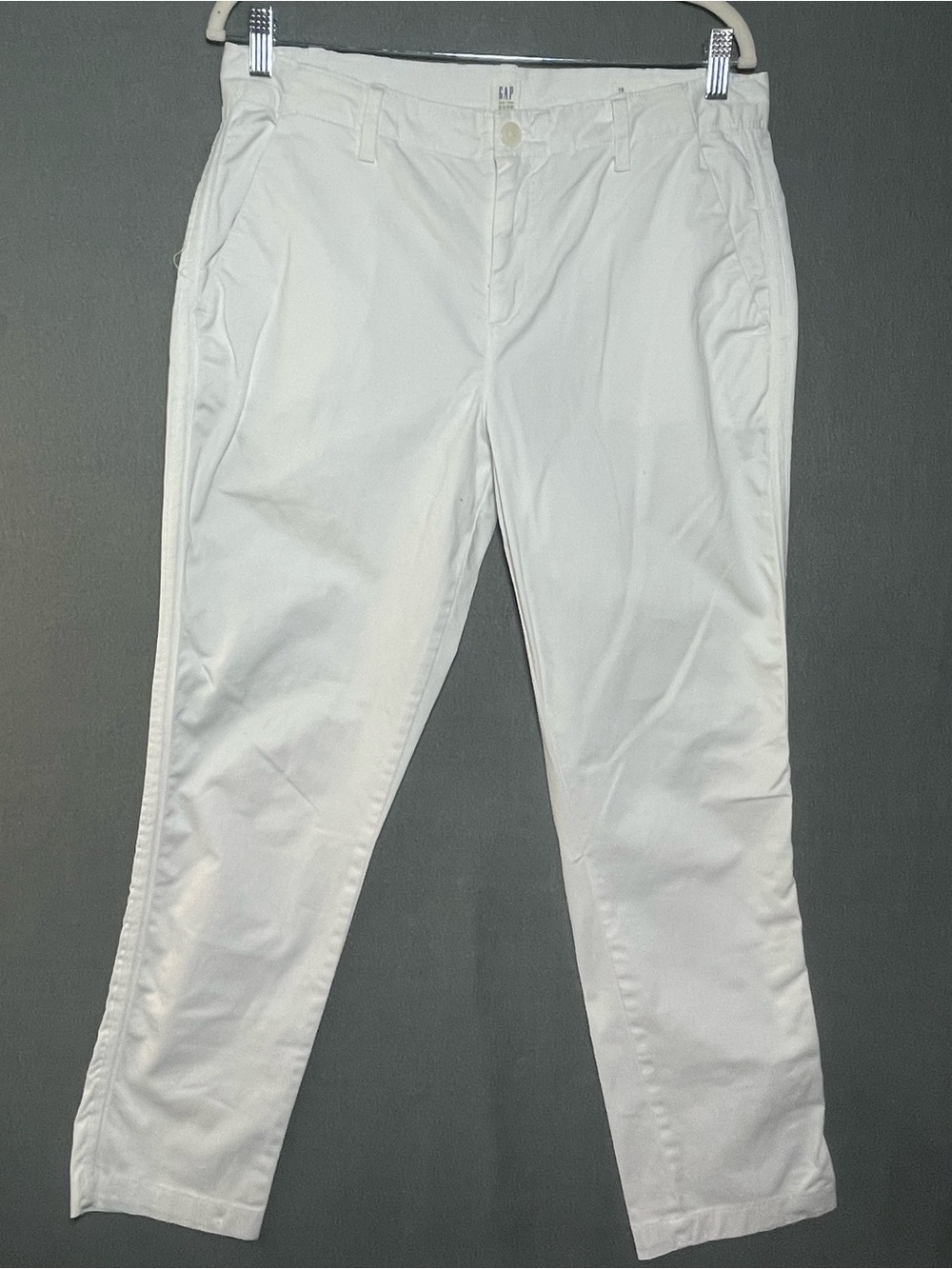 GAP White Girlfriend Chinos Size 10 Stretch Ankle Pants